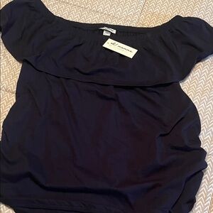 Oh! Mamma off the shoulder navy top